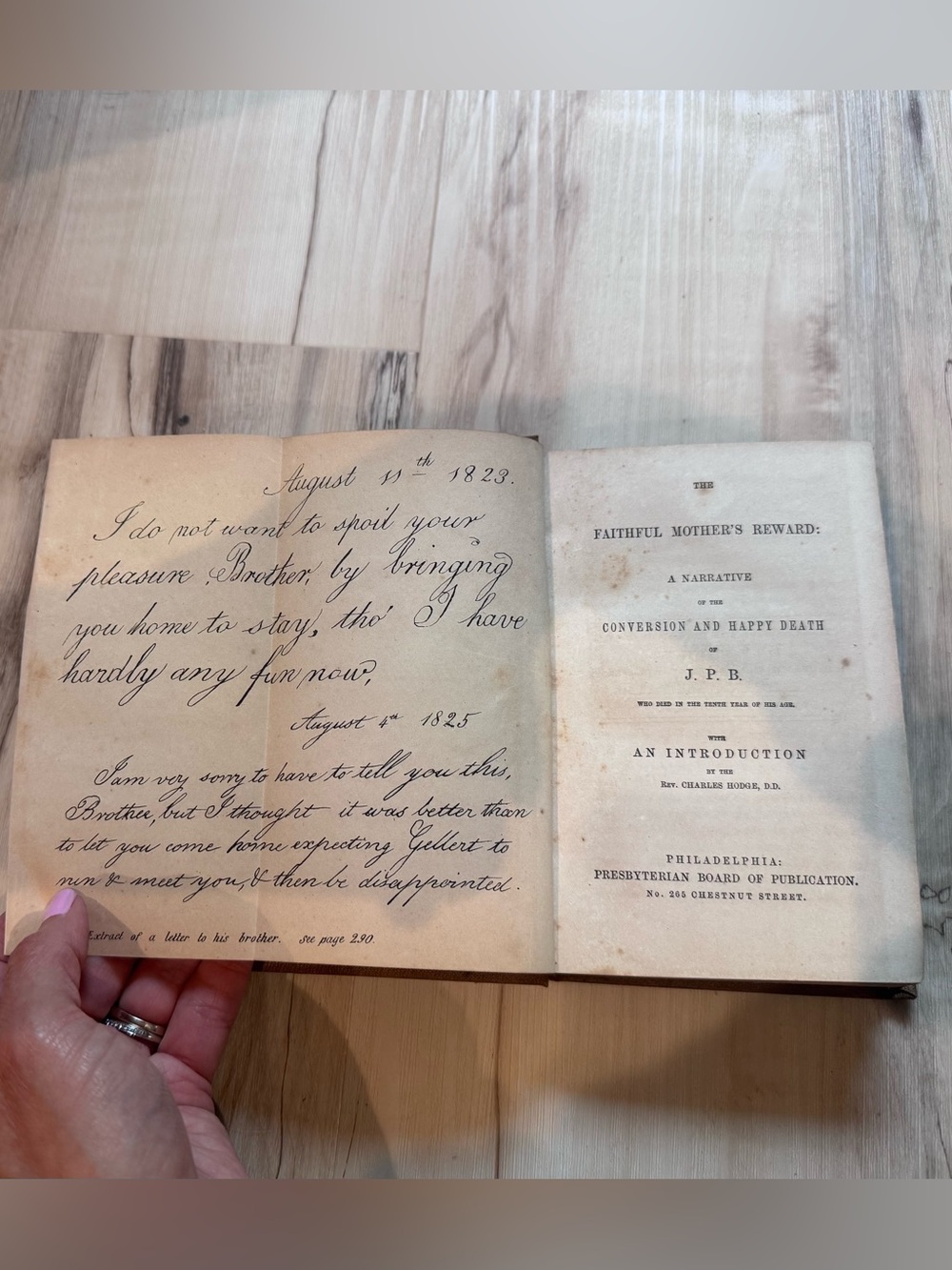Vintage Faithful Mother’s Reward: A Narrative August 1823 Book Rev Charles Hodge